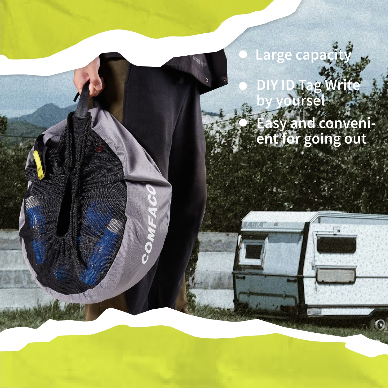 COMFACO RV Transport- und Aufbewahrungstasche für Verlängerungskabel, Schlauch，wasserdicht abwaschbar, ideal für Campingplatz,Garage, Werkstatt und Wohnmobil, Ø 46 x H 26 cm(6 Stück)