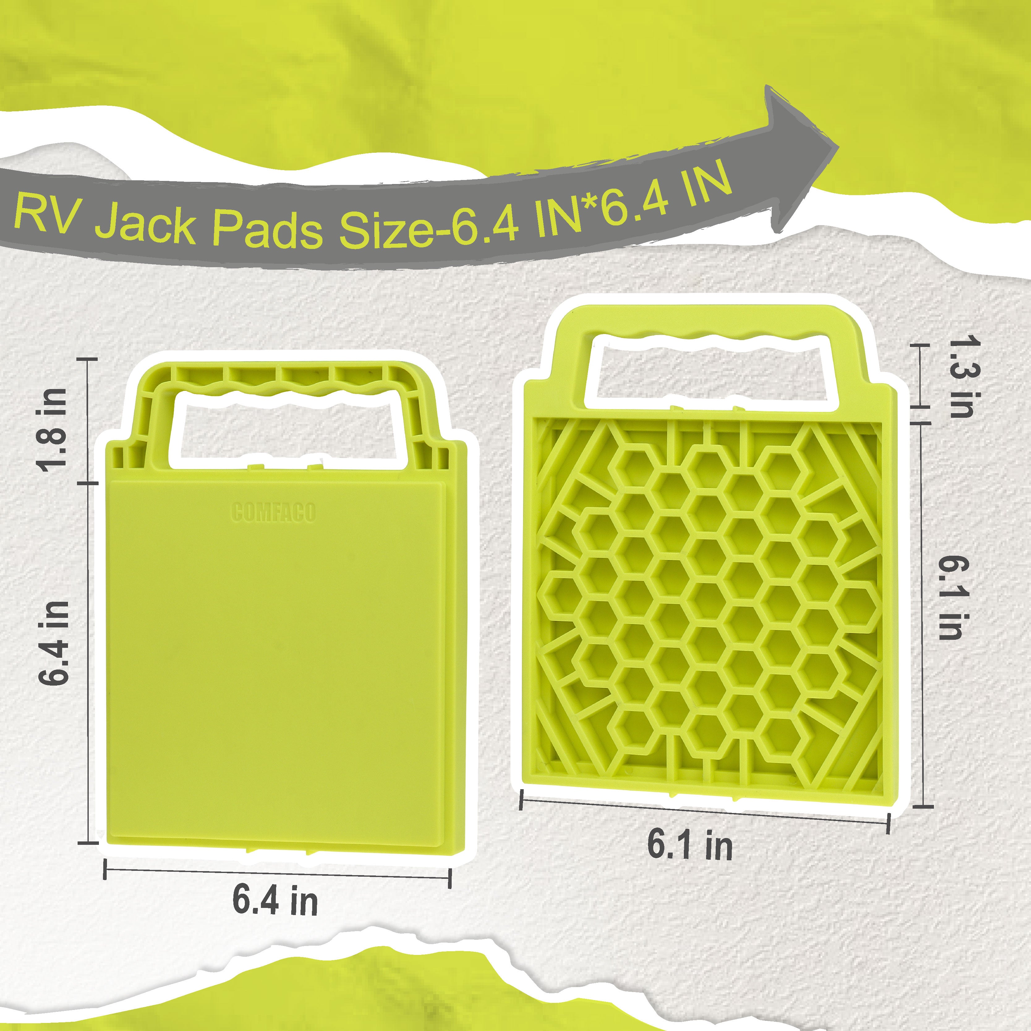LTWHOME COMFACO RV Kleine Stabilisator Stützplatten zur Sicherung der Kurbelstütze im Wohnmobil oder Wohnwagen Schwerlast 21*16.5cm (4 Stück)