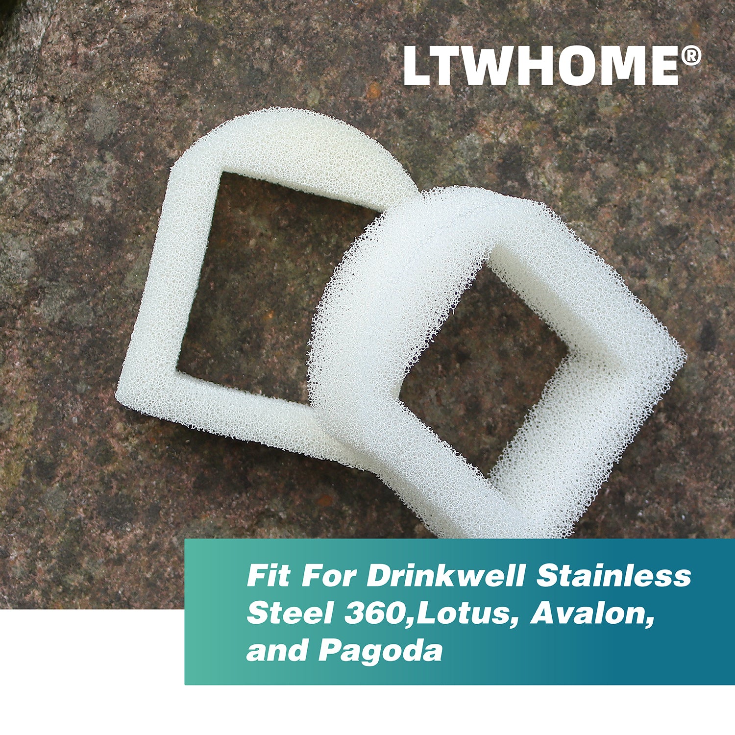 LTWHOME Filterschwamm für Drinkwell Stainless Steel 360 Lotus Avalon und Pagoda