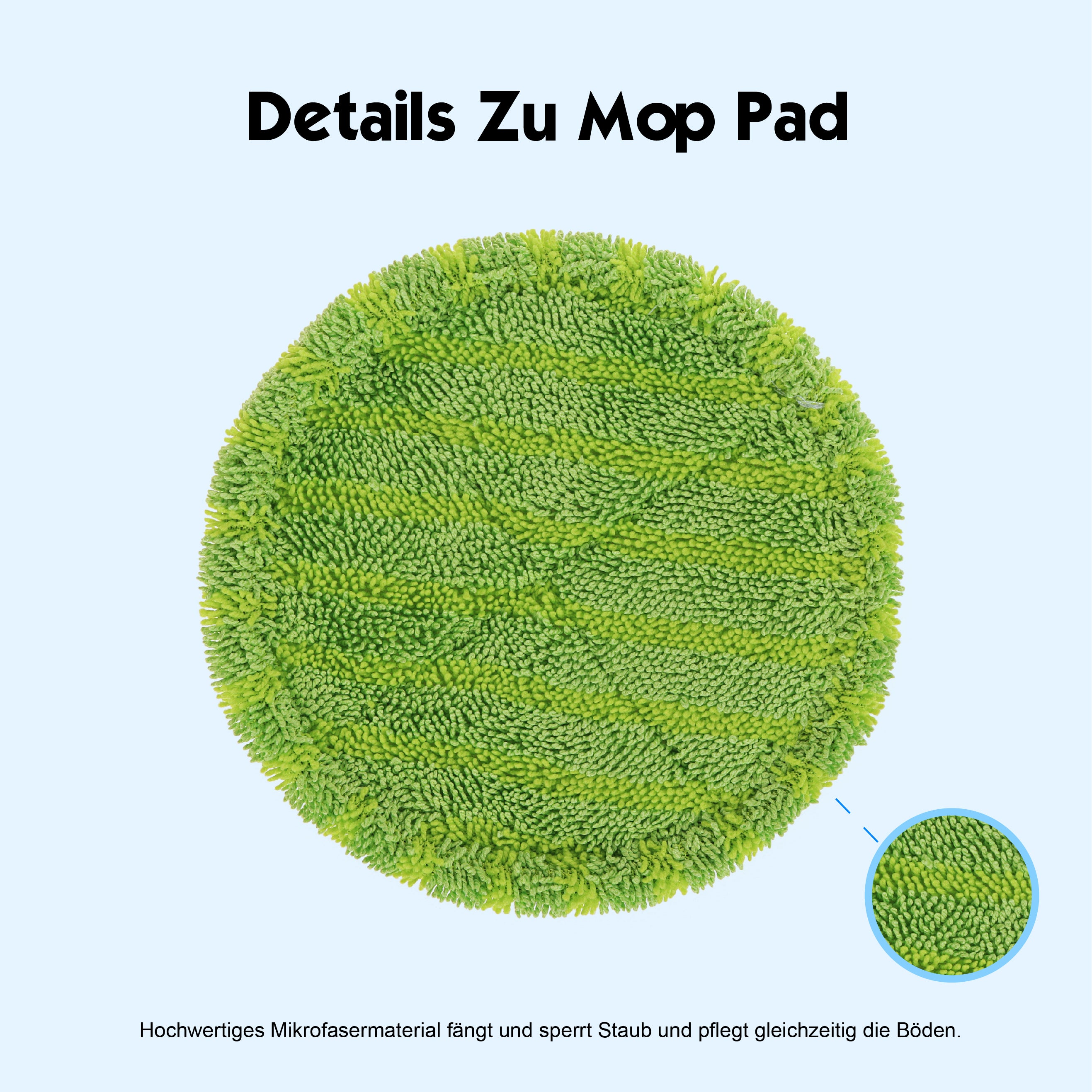 LTWHOME 16cm Mikrofaser Pads geeignet für Hurricane Floating Mop 1 St. M30457
