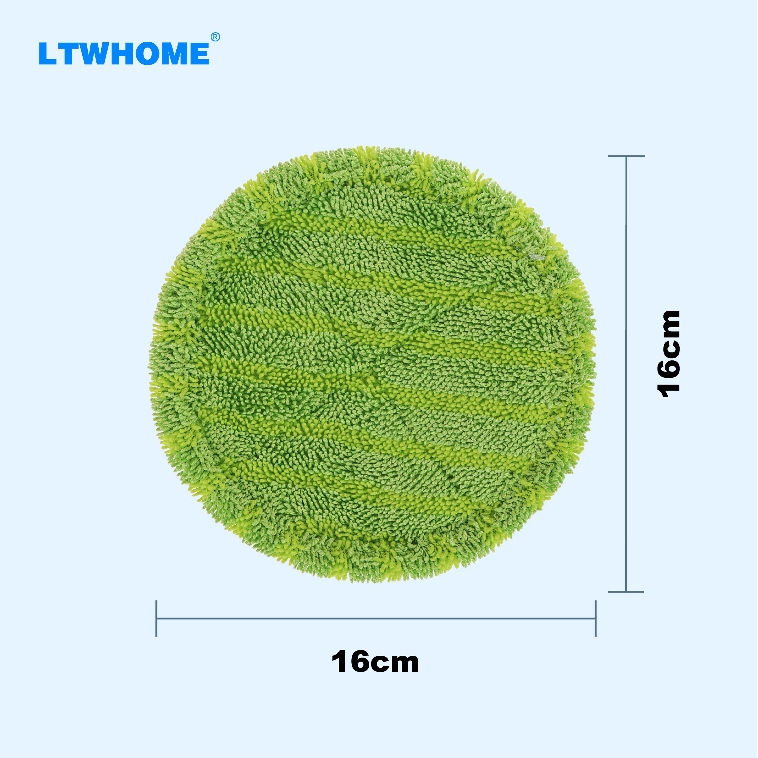 LTWHOME 16cm Mikrofaser Pads geeignet für Hurricane Floating Mop 1 St. M30457