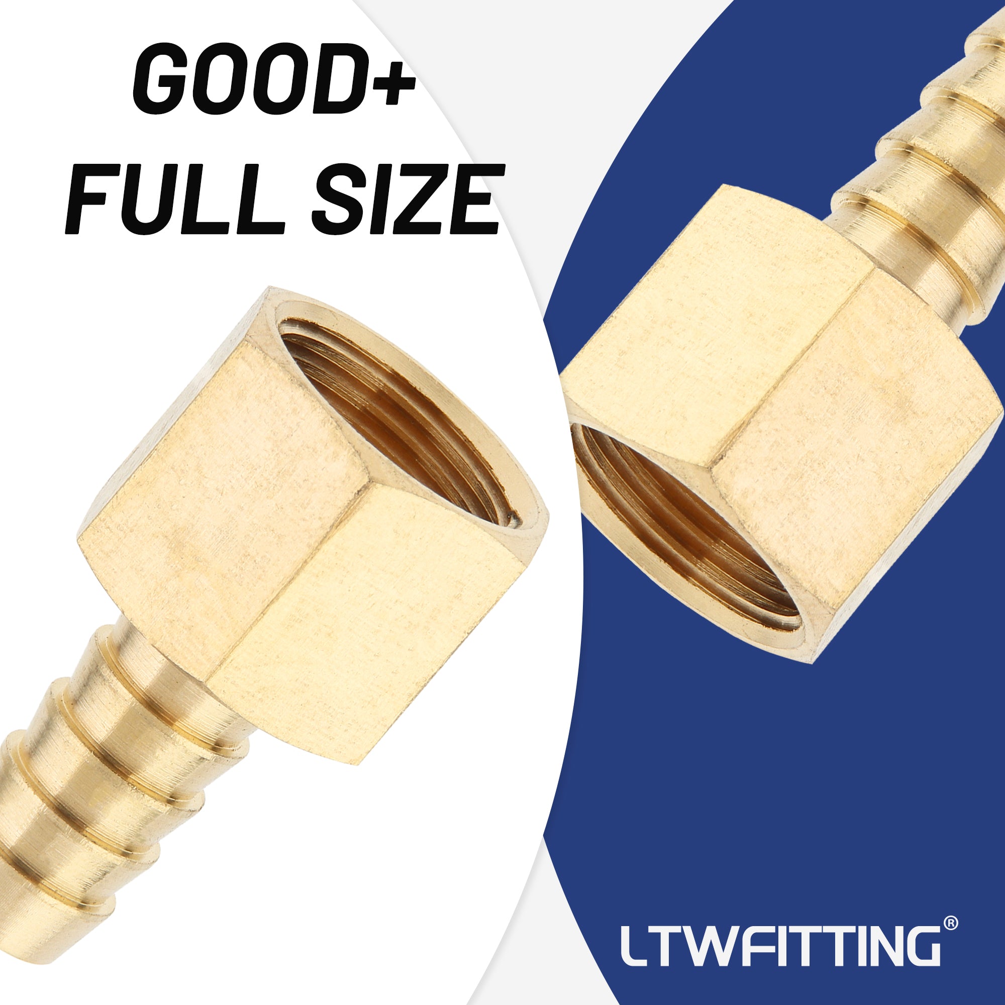 LTWFITTING Messing Fittings Anschluss 3/8" Innengewinde IG x 10 mm Schlauch