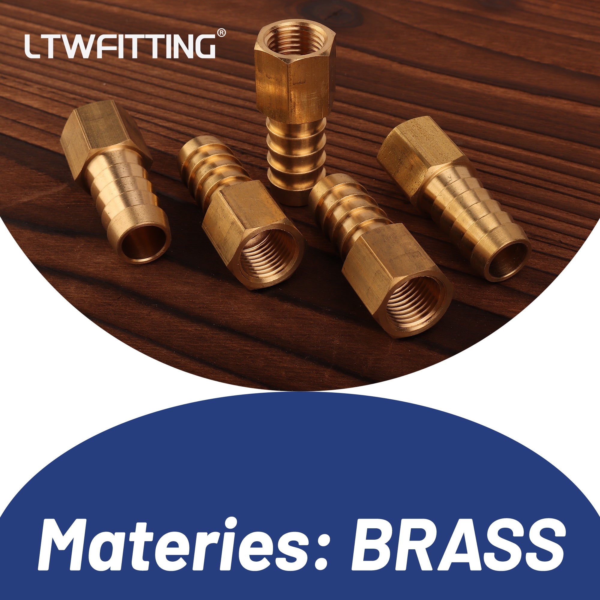 LTWFITTING Messing Fittings Anschluss 1/4" Innengewinde IG x 12 mm Schlauch