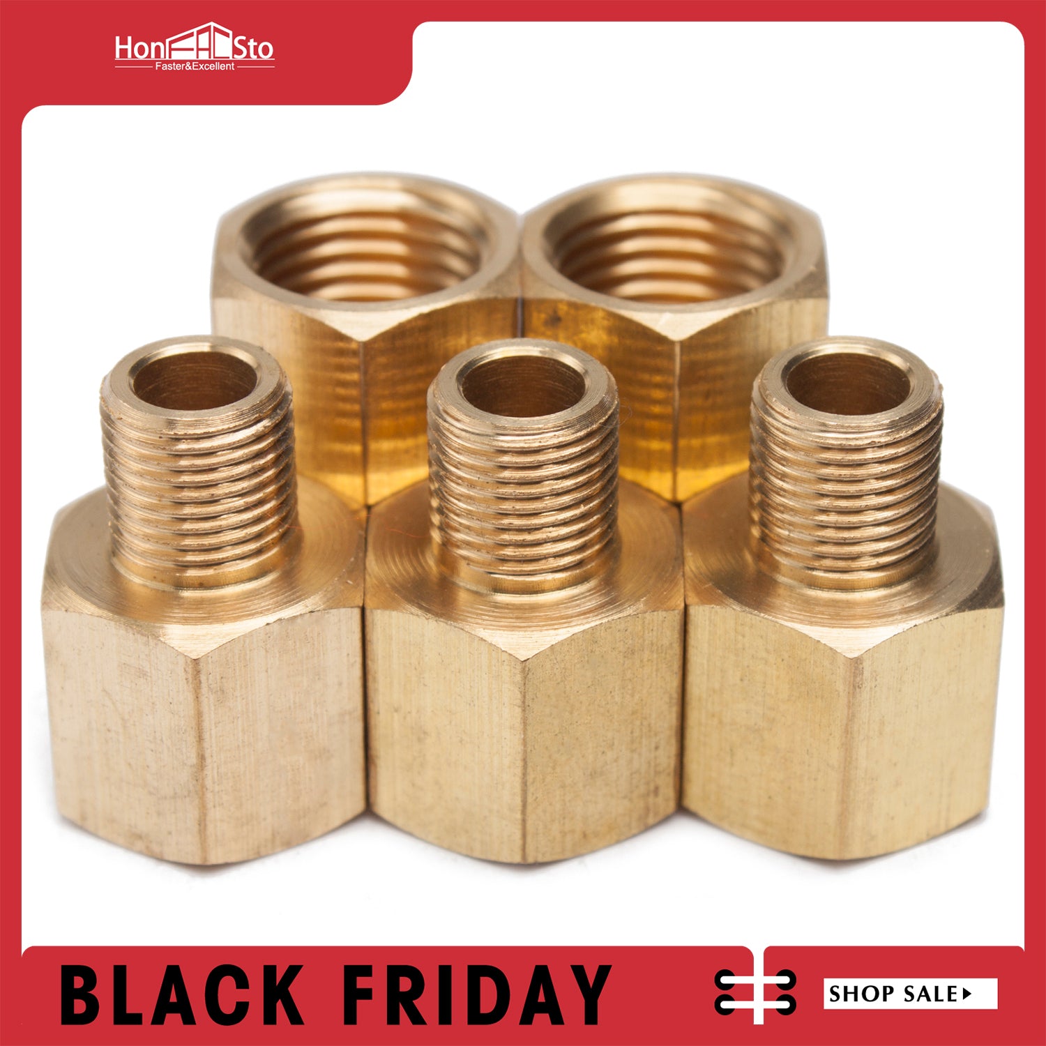 LTWFITTING Messing Fittings 1/4" IG x 1/8" R Aussengewinde Rohradapter