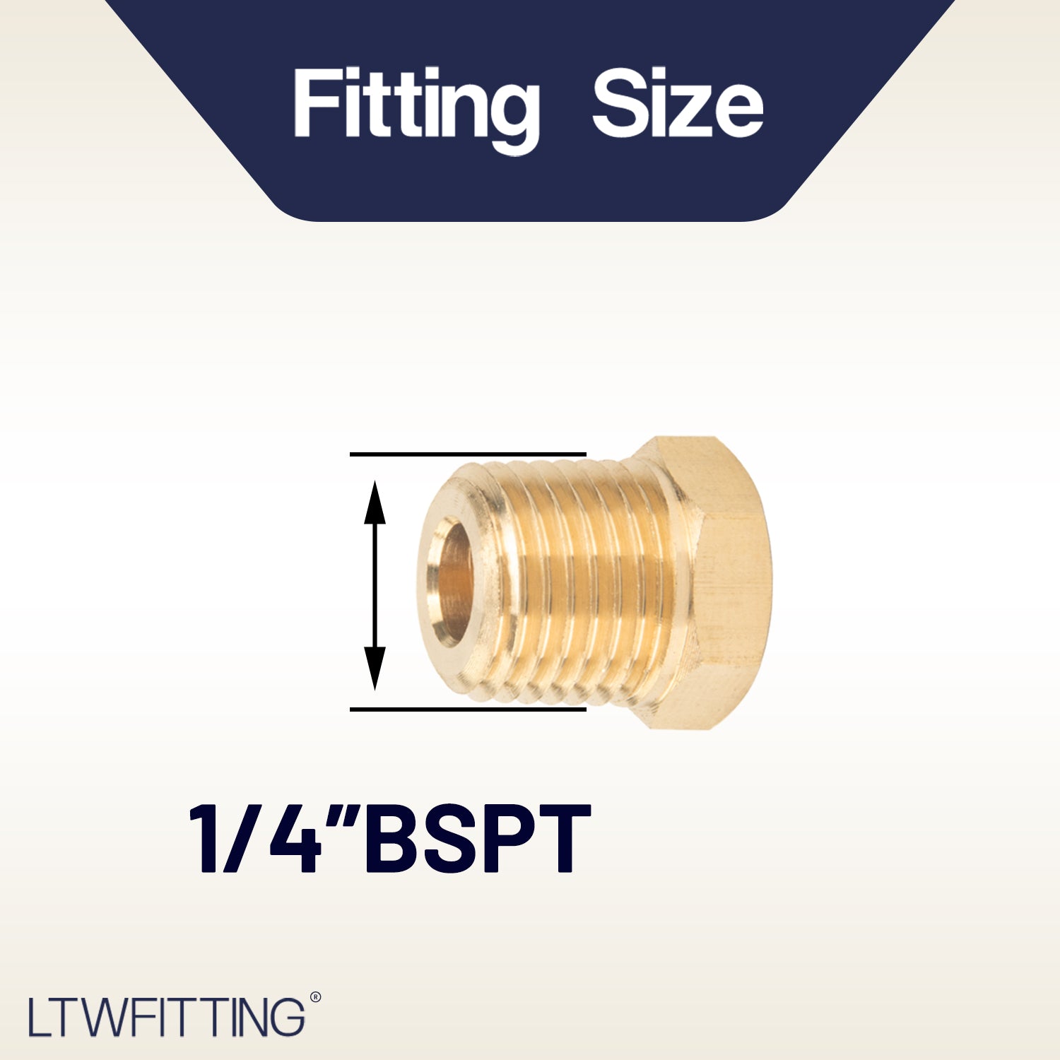 LTWFITTING Messing Fittings Stopfen mit Sechskant 1/4" R Aussengewinde