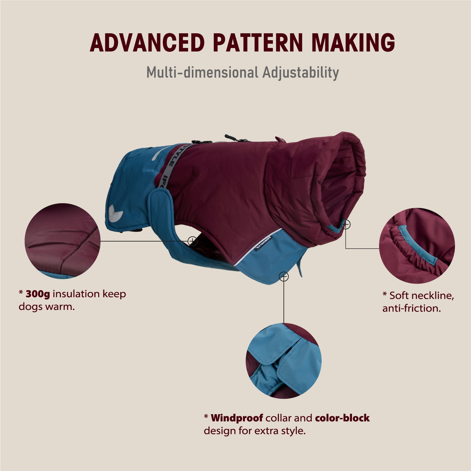 IFOURTHSTYLE Wasserdicht Hundemantel Wintermantel