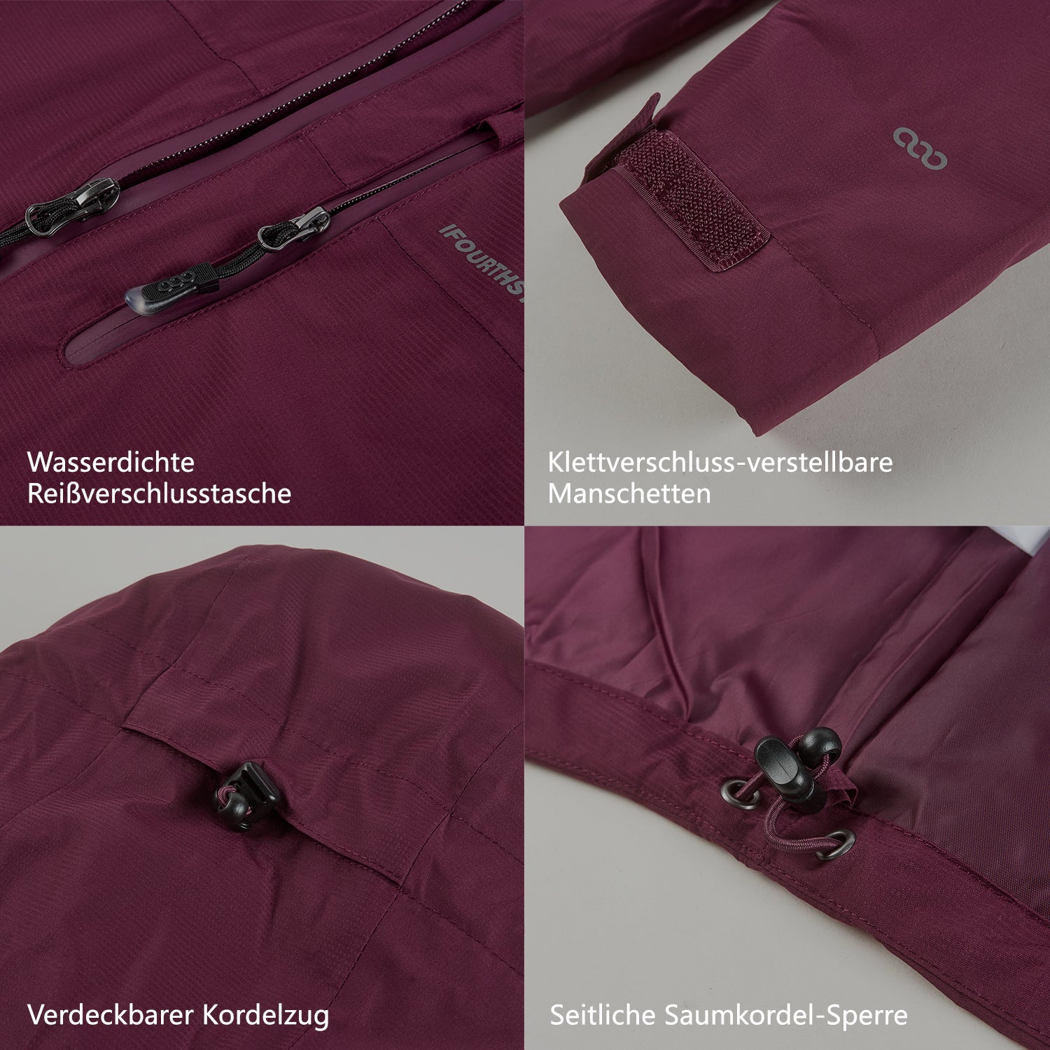 IFOURTHSTYLE Wasserdichte Hundemantel Wintermantel & Damen-Regenjacke Outdoorjacke Set