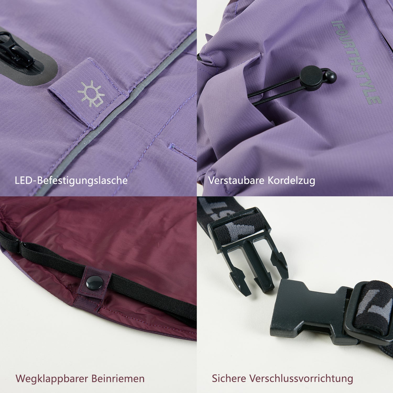 IFOURTHSTYLE Wasserdichter Hunde-Regenmantel Hundejacke Reflektierende Jacke