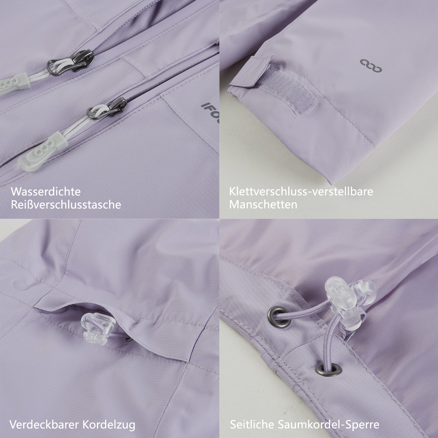 IFOURTHSTYLE Hunderegenmantel & Damen-Regenjacke Outdoorjacke Set