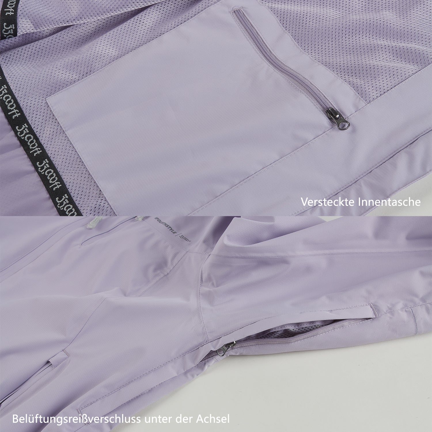 IFOURTHSTYLE Hunderegenmantel & Damen-Regenjacke Outdoorjacke Set