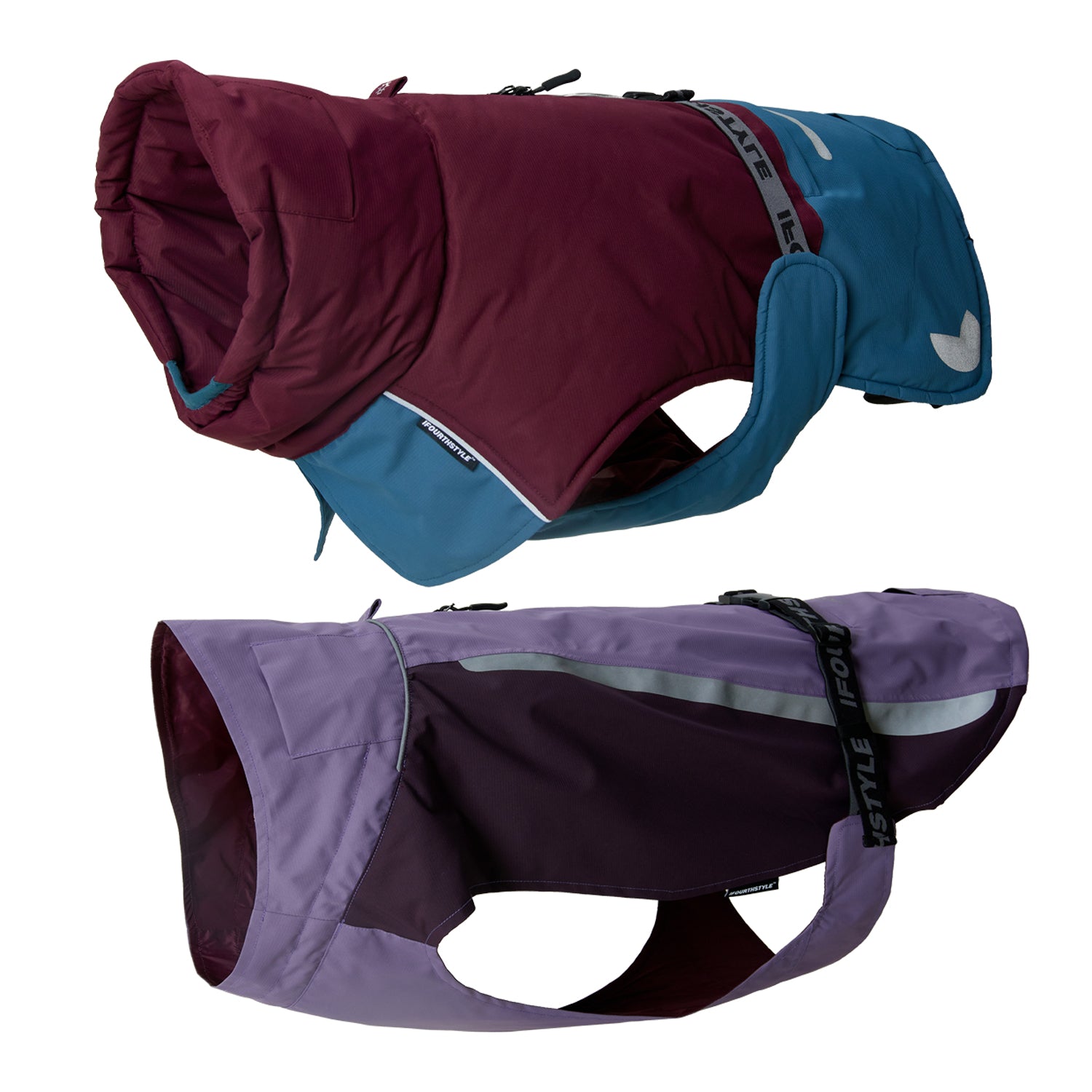 IFOURTHSTYLE Wasserdichte Winterjacke und Regenmantel für Hunde 2-teiliges Set