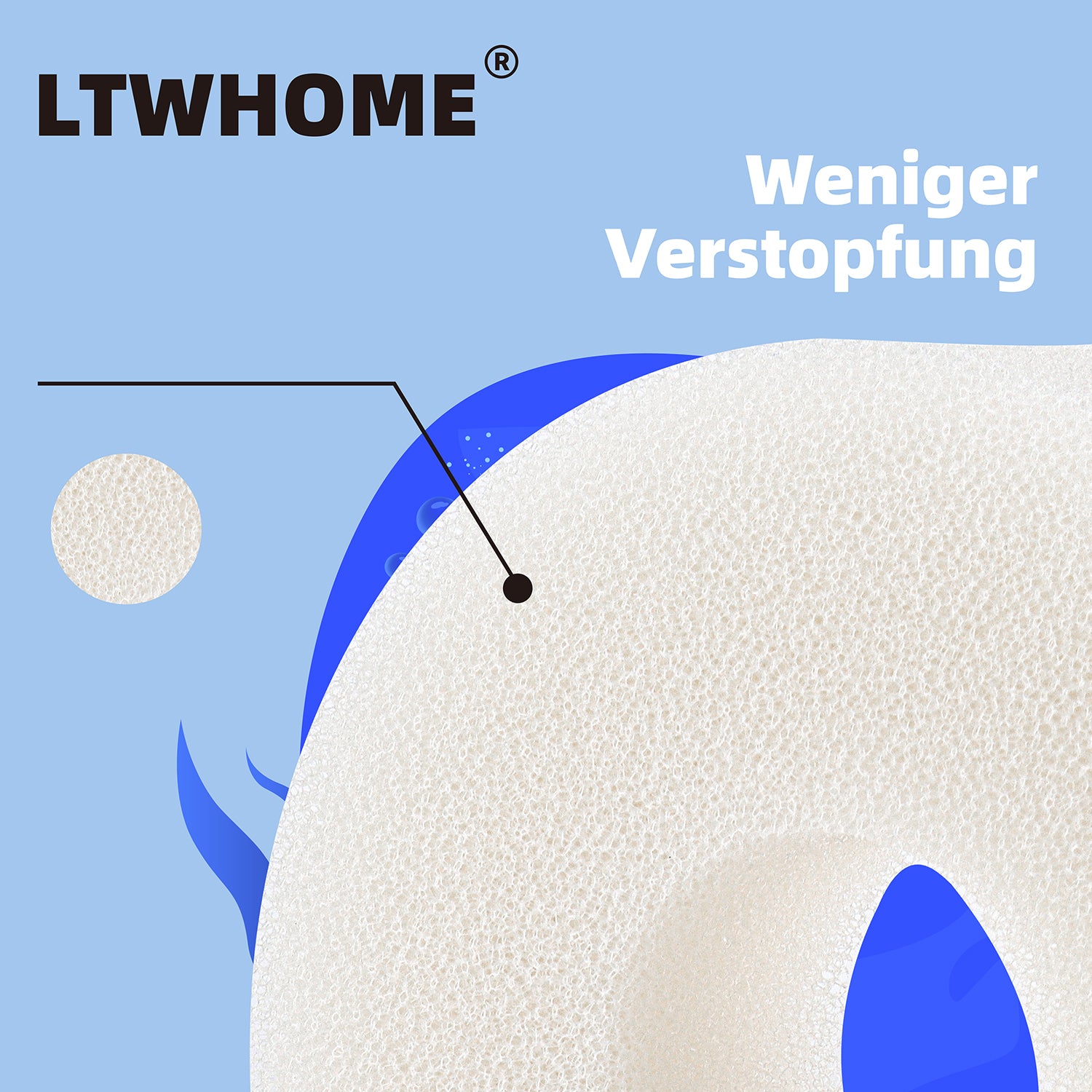LTWHOME Filterschwamm für Laguna Pressure Flo 2500 Weiß