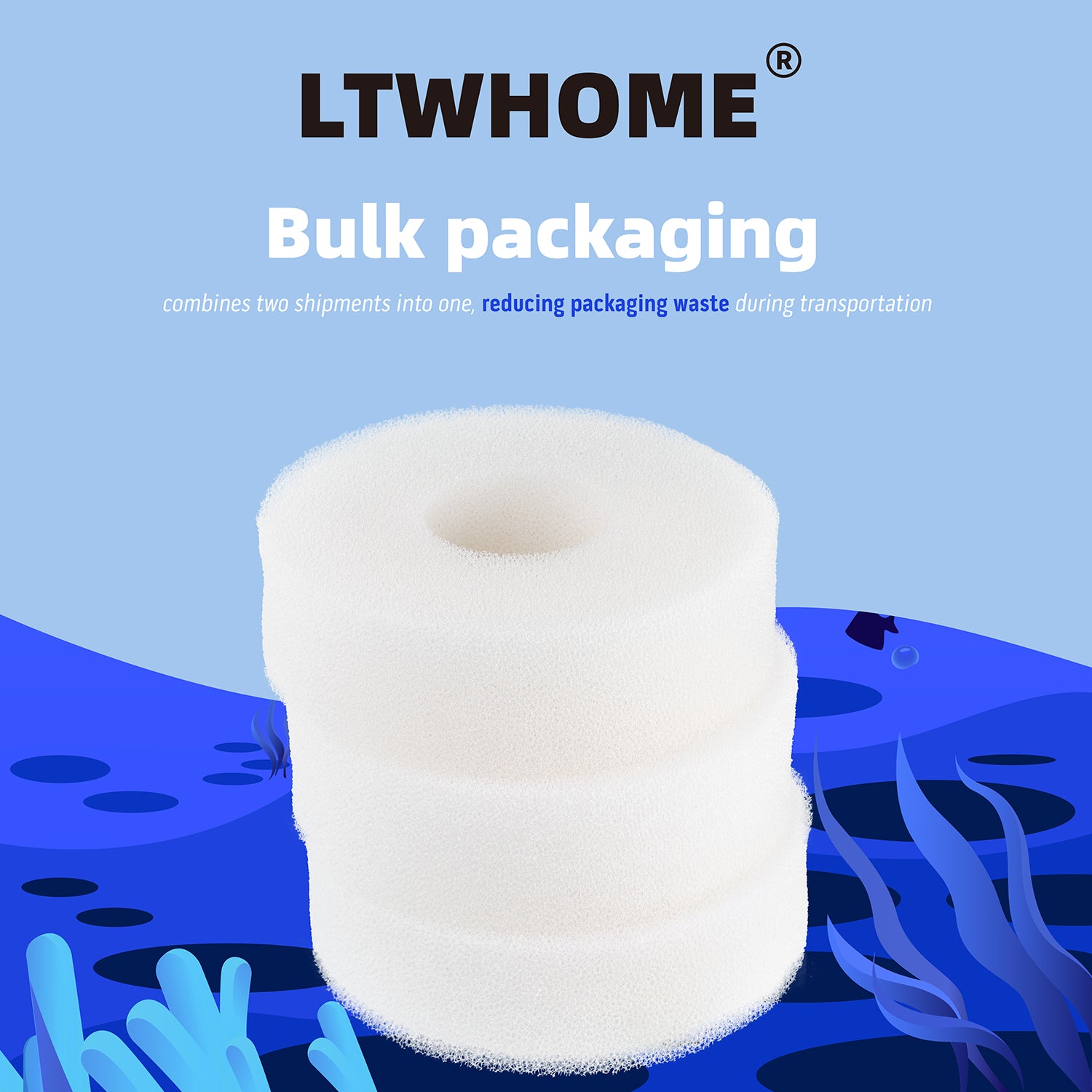 LTWHOME Filterschwamm für Laguna Pressure Flo 2500 Weiß