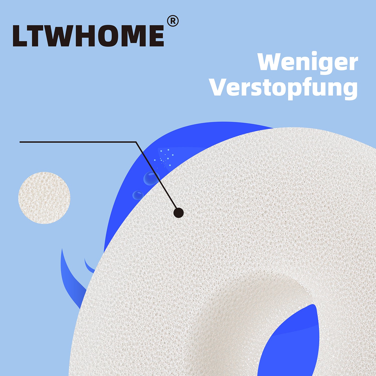 LTWHOME Filterschwamm für Laguna Pressure Flo 5000 Weiß