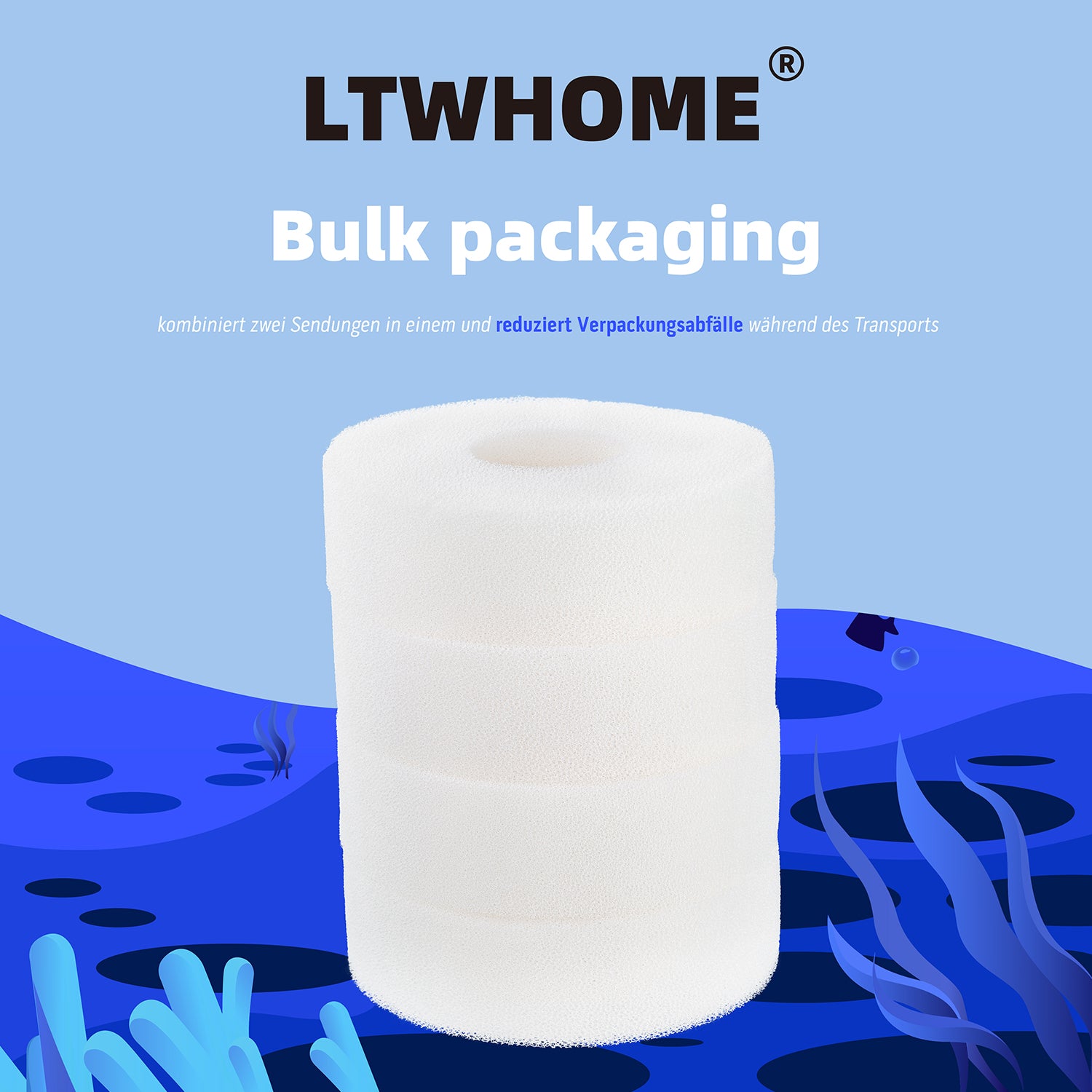 LTWHOME Filterschwamm für Laguna Pressure Flo 5000 Weiß