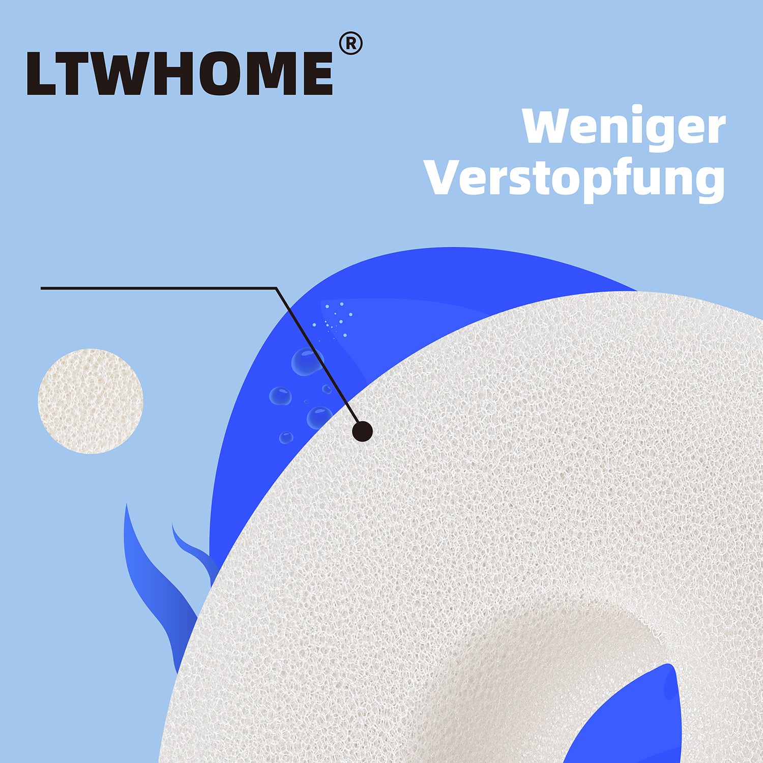 LTWHOME Filterschwamm für Laguna Pressure Flo 8000 Weiß