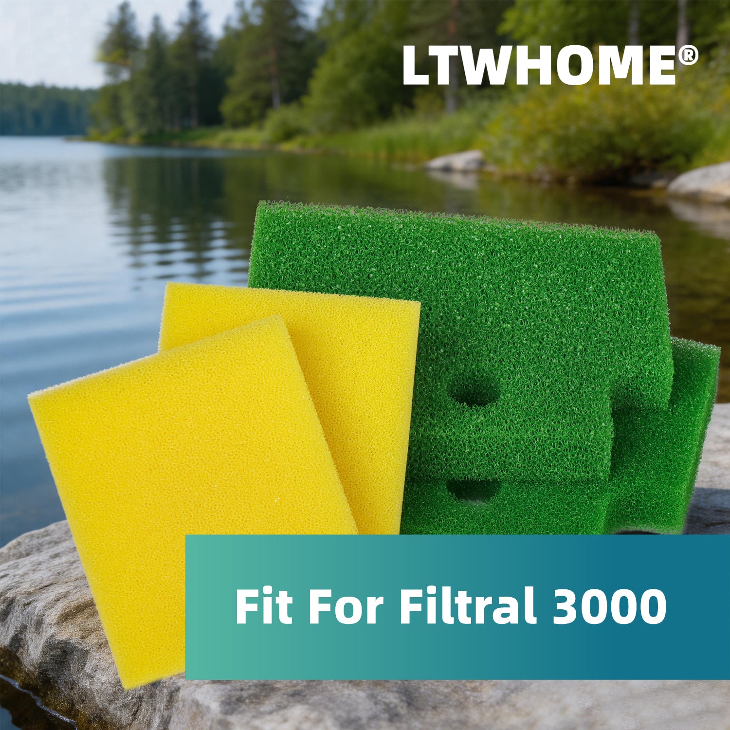 LTWHOME Filterschwamm Ersatzset passend für Oase Filtral 3000 (8 Stück)