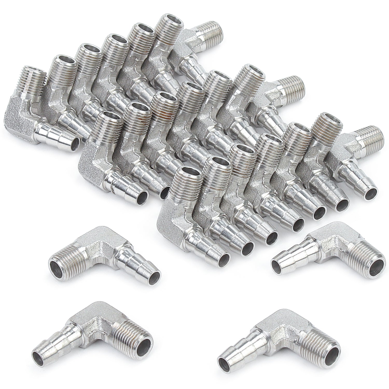 LTWFITTING Edelstahl 316 90°Bogenanschluss mit Schlauchansatz 6mm Innedurchmesser x 1/8 Zoll R Außengenwinde