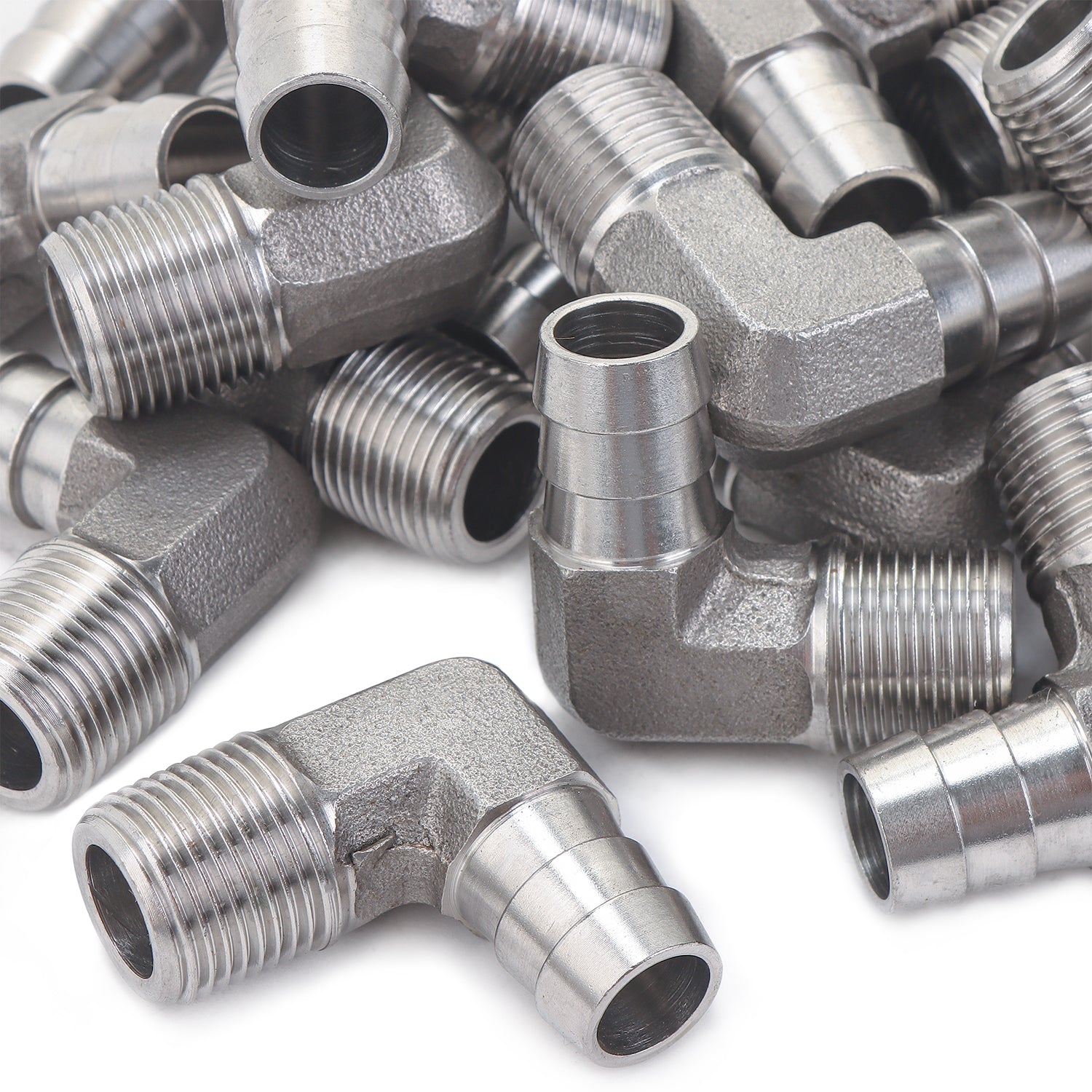 LTWFITTING 90°Bogen 12MM ID x 3/8 Zoll Außengewinde R Edelstahl 316 Schlauchfitting