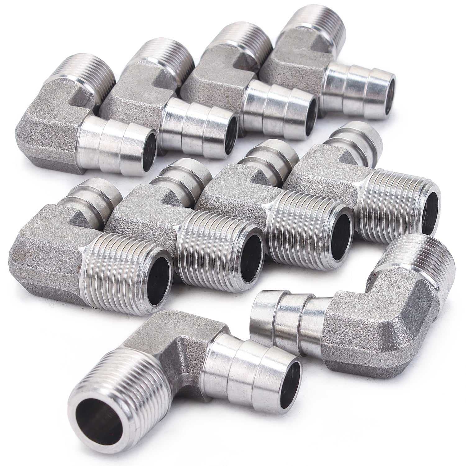 LTWFITTING 90°Bogen 12MM ID x 3/8 Zoll Außengewinde R Edelstahl 316 Schlauchfitting