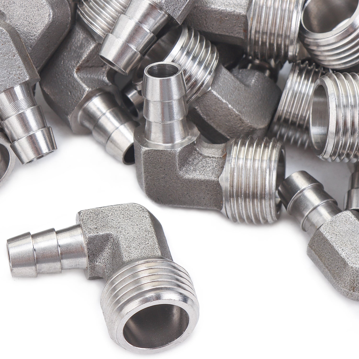 LTWFITTING 90°Bogen 10MM ID x 1/2 Zoll Außengewinde R Edelstahl 316 Schlauchfitting
