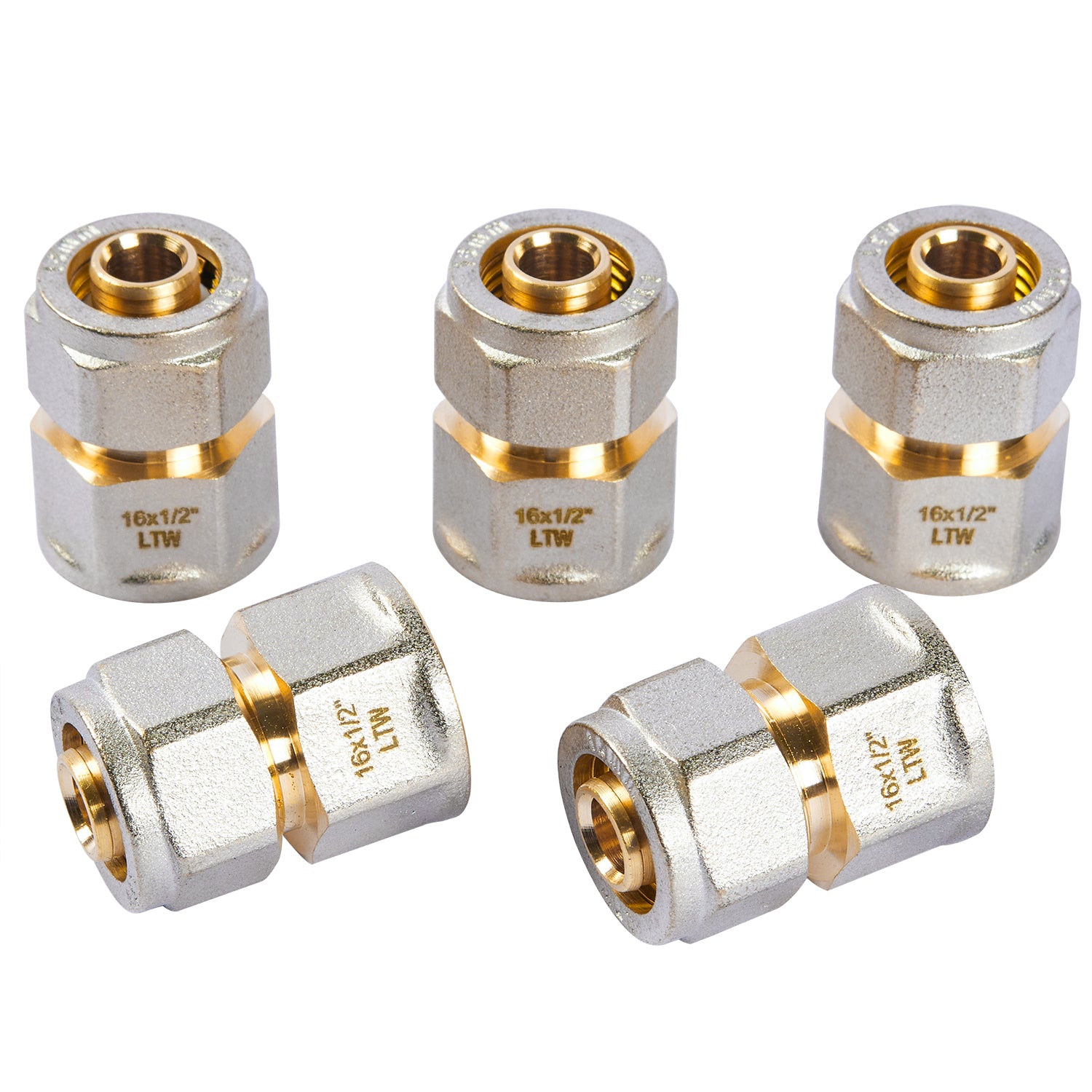 LTWFITTING Schraubfitting Übergang mit 1/2" Innengewinde 16 x 2,0mm Klemmringverschraubung für Aluverbundrohr und Mehrschichtverbundrohr.