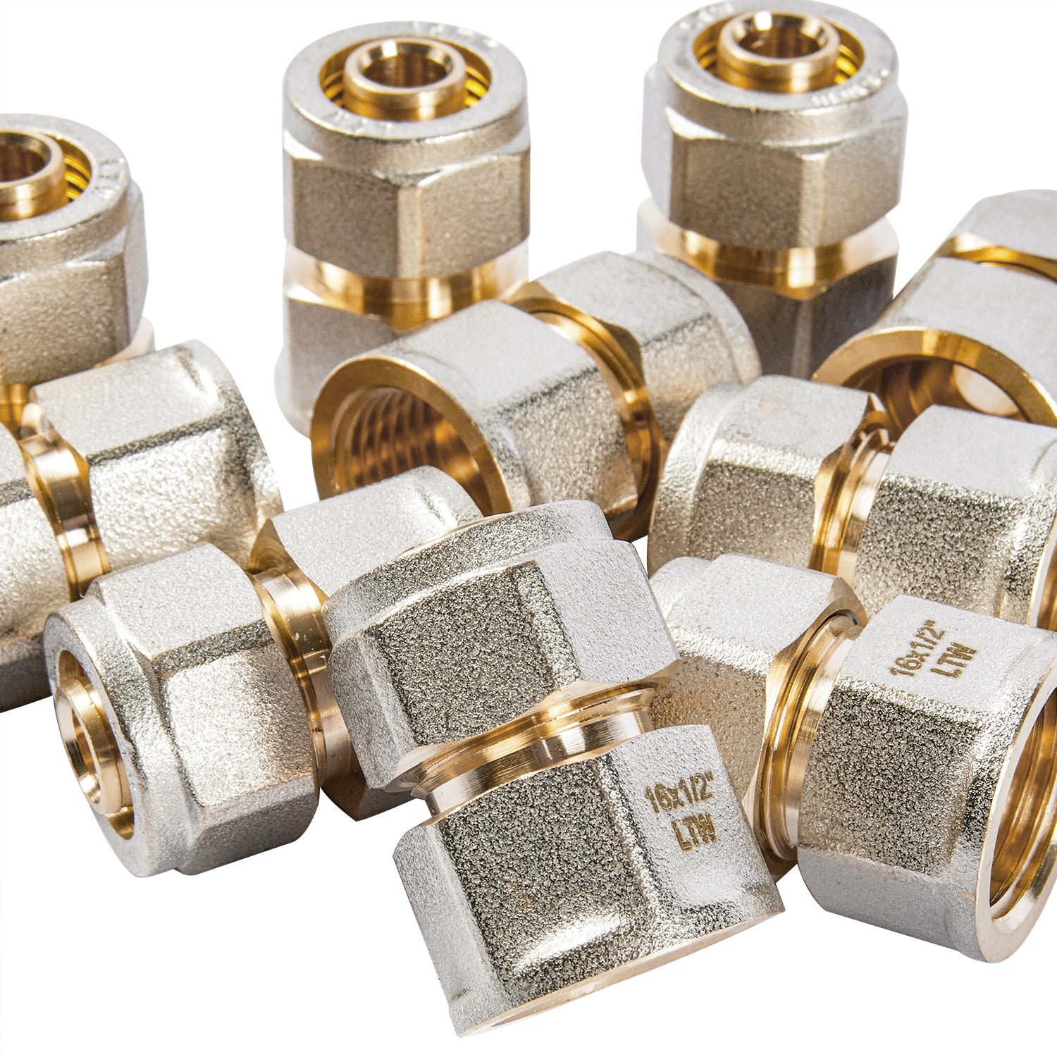 LTWFITTING Schraubfitting Übergang mit 1/2" Innengewinde 16 x 2,0mm Klemmringverschraubung für Aluverbundrohr und Mehrschichtverbundrohr.