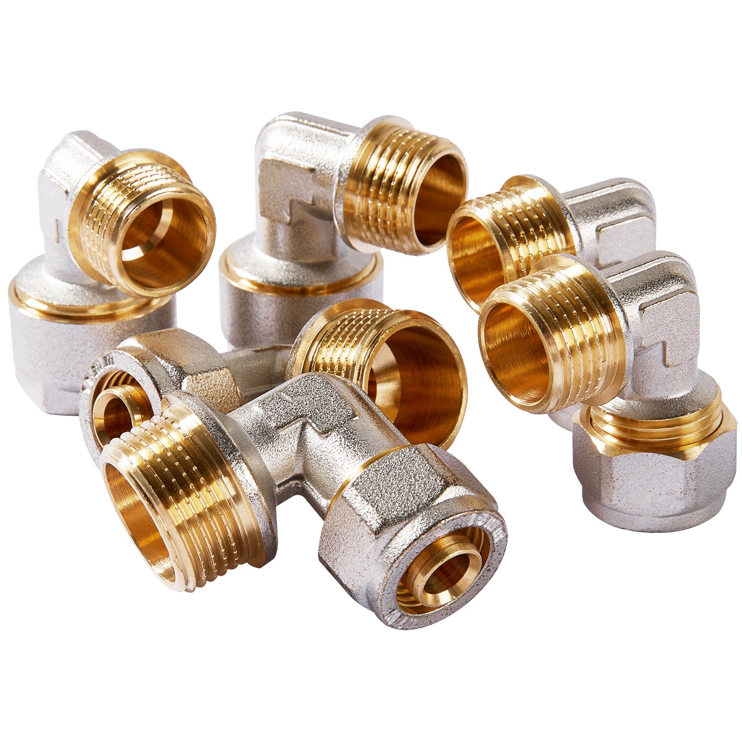 LTWFITTING Schraubfitting Winkel 90°mit 1/2", 3/4" Aussengewinde für Aluverbundrohr 16mm, 20mm (6 Stück)