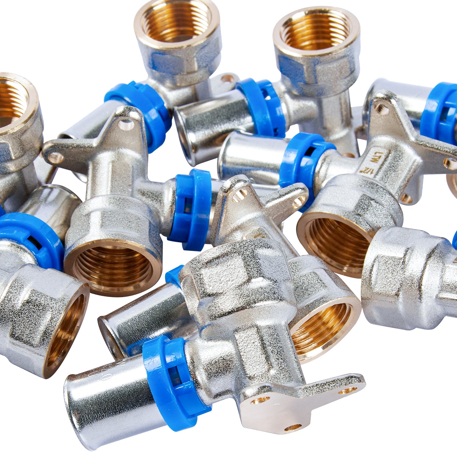 LTWFITTING Pressfitting 1/2" Innengewinde Wandwinkel für Verbundrohr 2,0mm Aluverbund - Rohr 16 x 2,0mm Mehrschichtverbundrohr