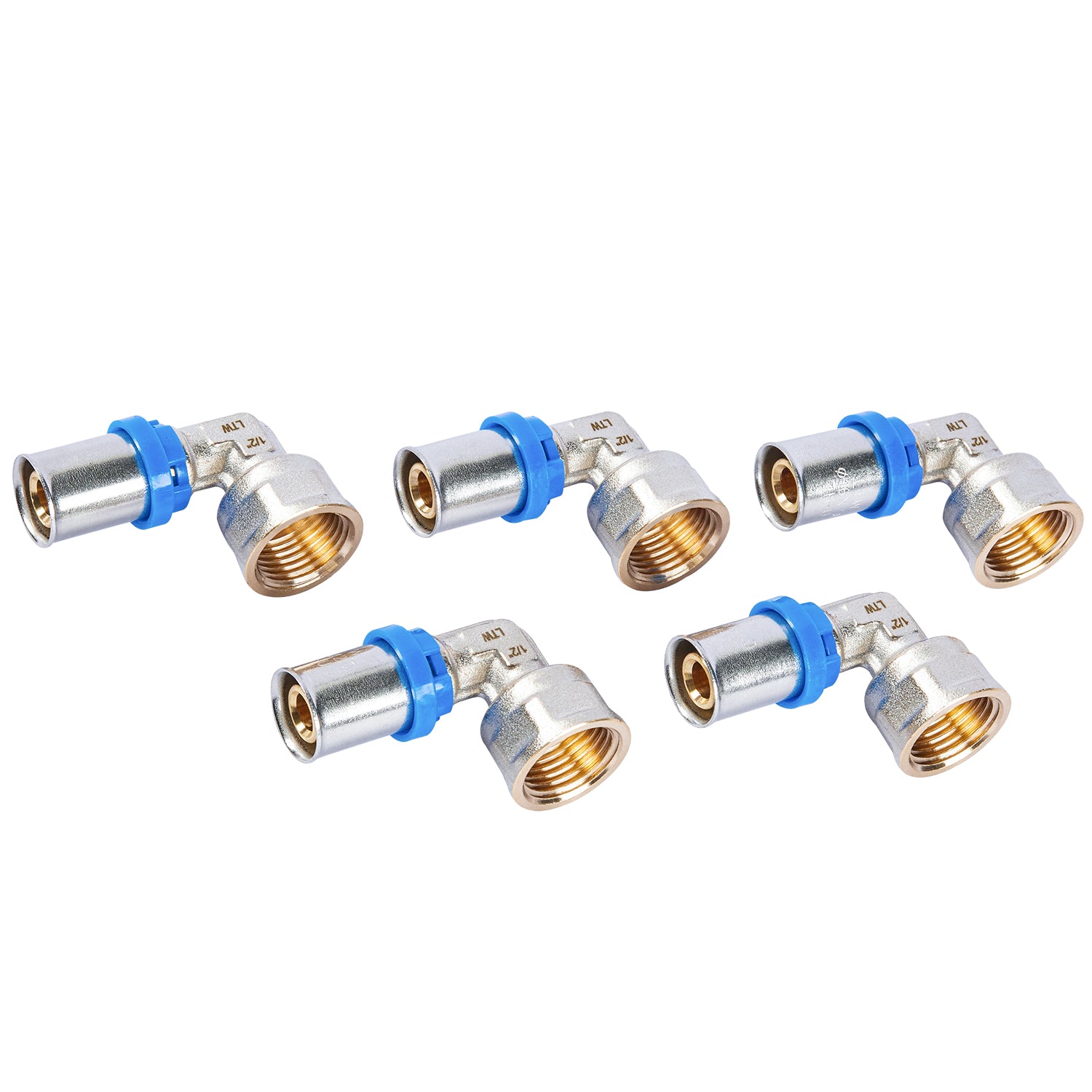 LTWFITTING Pressfitting mit Winkel 90° mit 1/2" IG x 16,0mm für Verbundrohr 2,0mm Aluverbund Mehrschichtverbundrohr