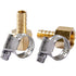 LTWFITTING 2er Set Schlauchtülle 3/8" BSP x 10mm ID Messingkupplung mit Edelstahl 316 Schlauchschelle 10-16mm