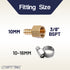 LTWFITTING 2er Set Schlauchtülle 3/8" BSP x 10mm ID Messingkupplung mit Edelstahl 316 Schlauchschelle 10-16mm