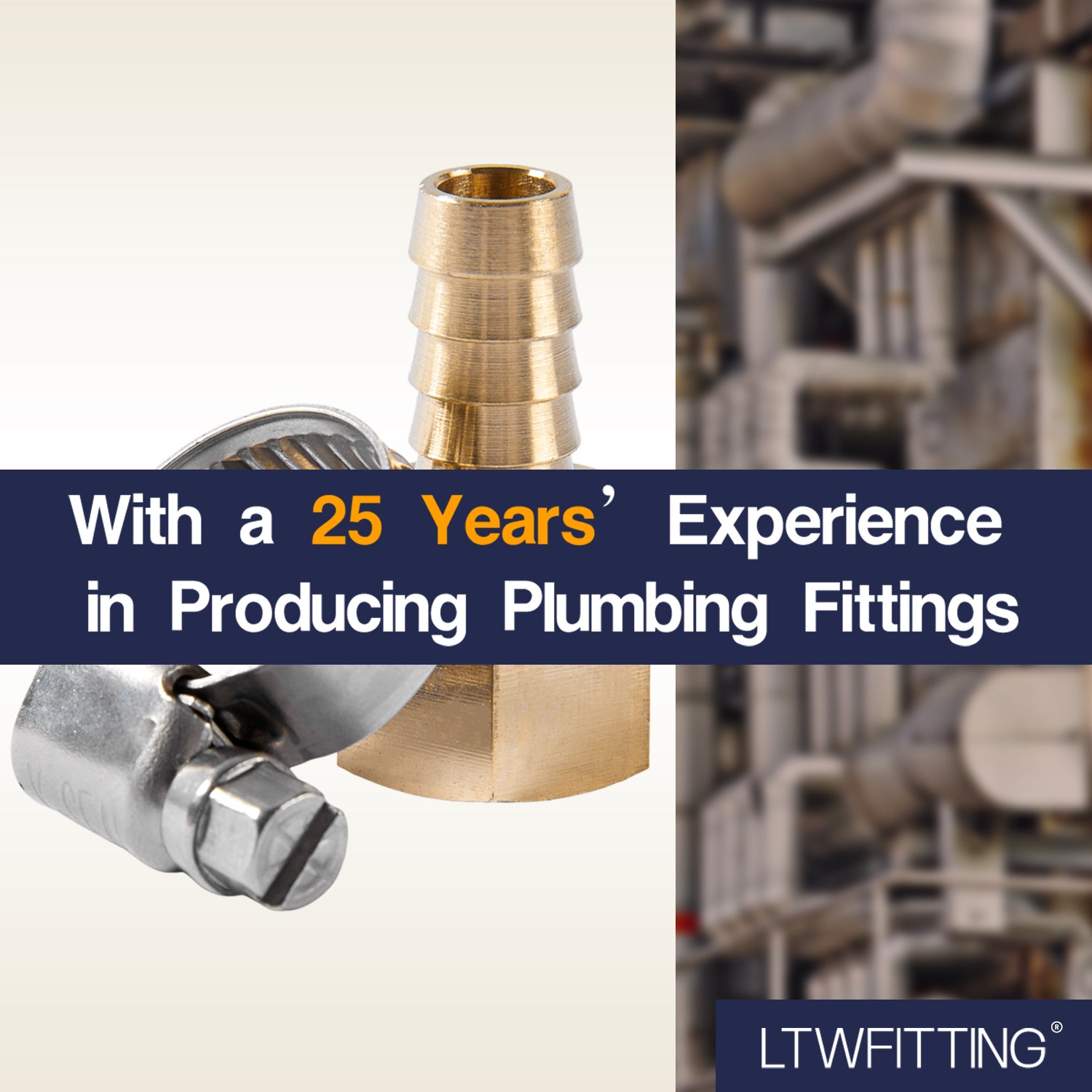 LTWFITTING 2er Set Schlauchtülle 3/8" BSP x 10mm ID Messingkupplung mit Edelstahl 316 Schlauchschelle 10-16mm