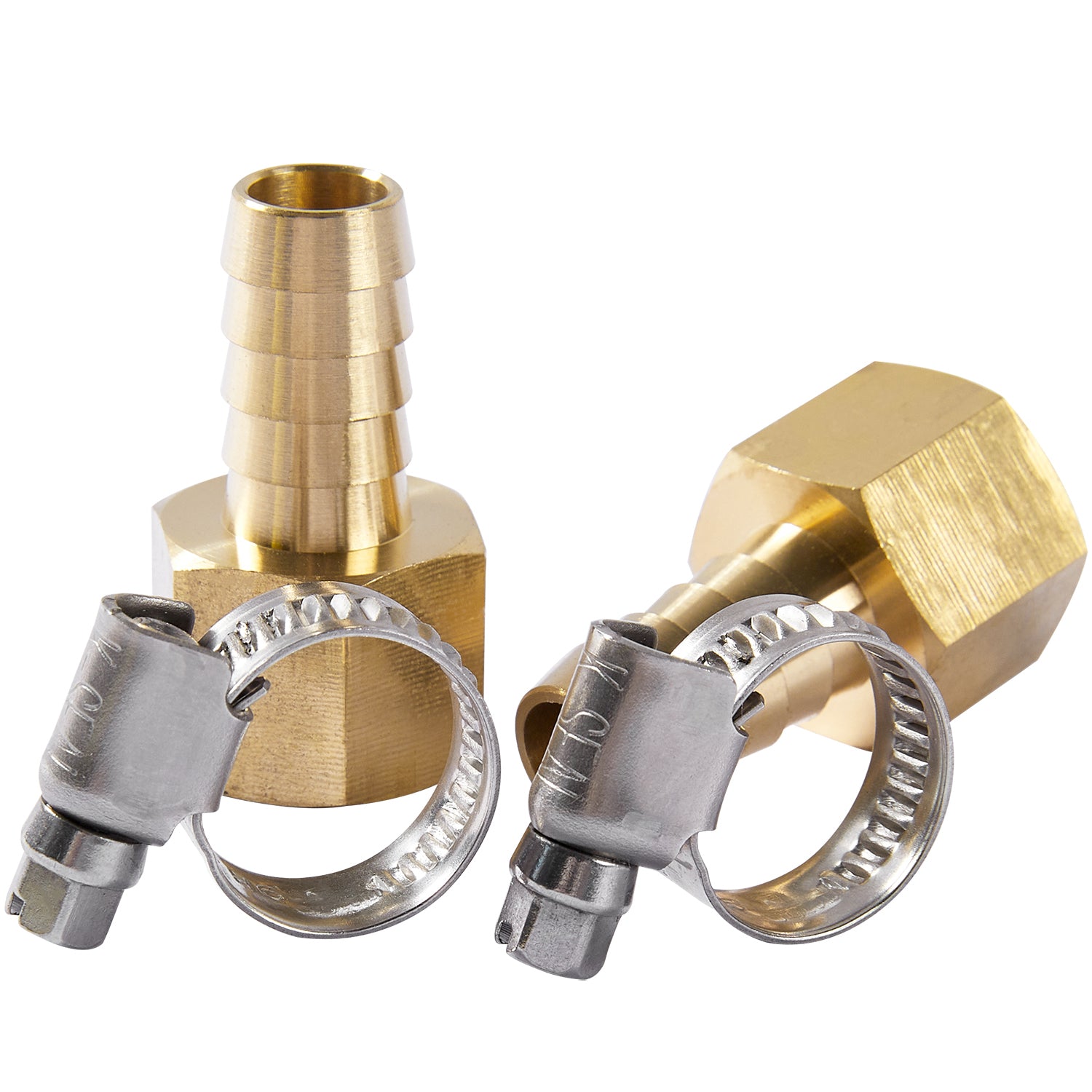 LTWFITTING 2er Set Schlauchtülle 3/8" BSP x 12mm ID Messingkupplung mit Edelstahl 316 Schlauchschelle 10-16mm