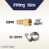 LTWFITTING 2er Set Schlauchtülle 1/2" BSP x 12mm ID Messingkupplung mit Edelstahl 316 Schlauchschelle 10-16mm
