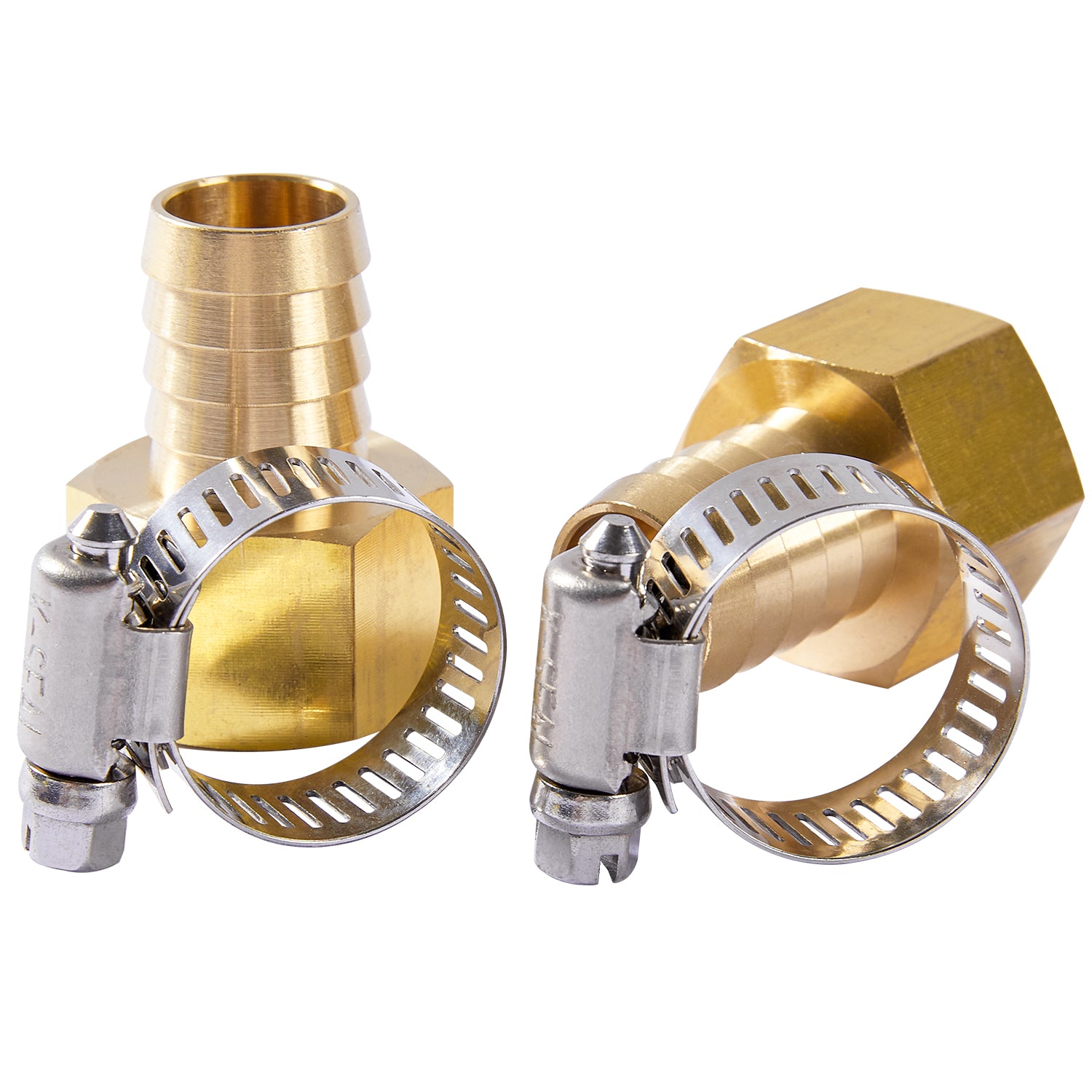 LTWFITTING 2er Set Schlauchtülle 3/4" BSP x 19mm ID Messingkupplung mit Edelstahl 316 Schlauchschelle 14-27mm