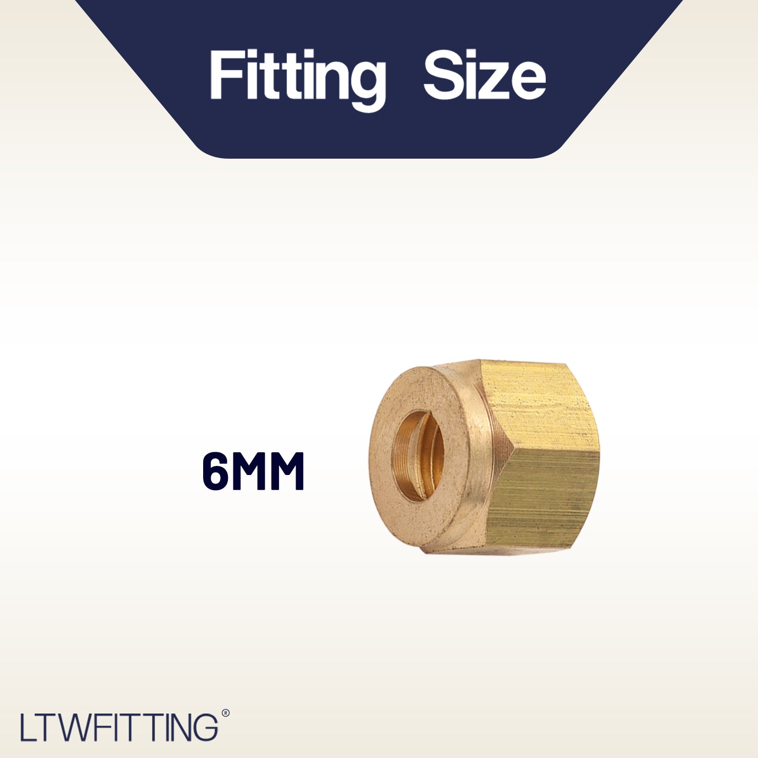 LTWFITTING 6MM OD Messing Überwurfmutter, Messing Kompressionsfitting