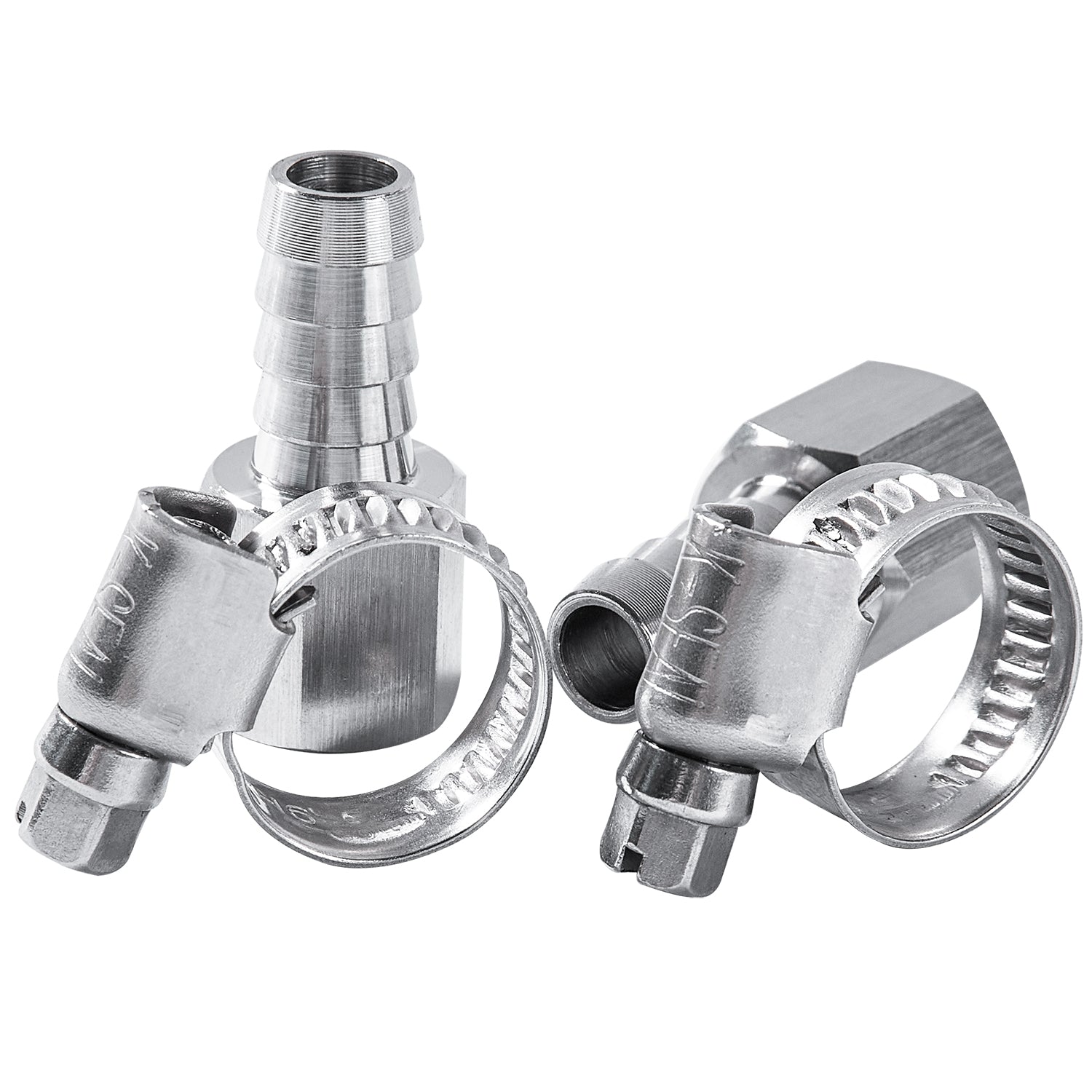 LTWFITTING 2er Set Schlauchtülle 1/4" BSP x 10mm ID Edelstahl 316 Kupplung mit Schlauchschelle 10-16mm