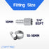 LTWFITTING 2er Set Schlauchtülle 1/4" BSP x 10mm ID Edelstahl 316 Kupplung mit Schlauchschelle 10-16mm