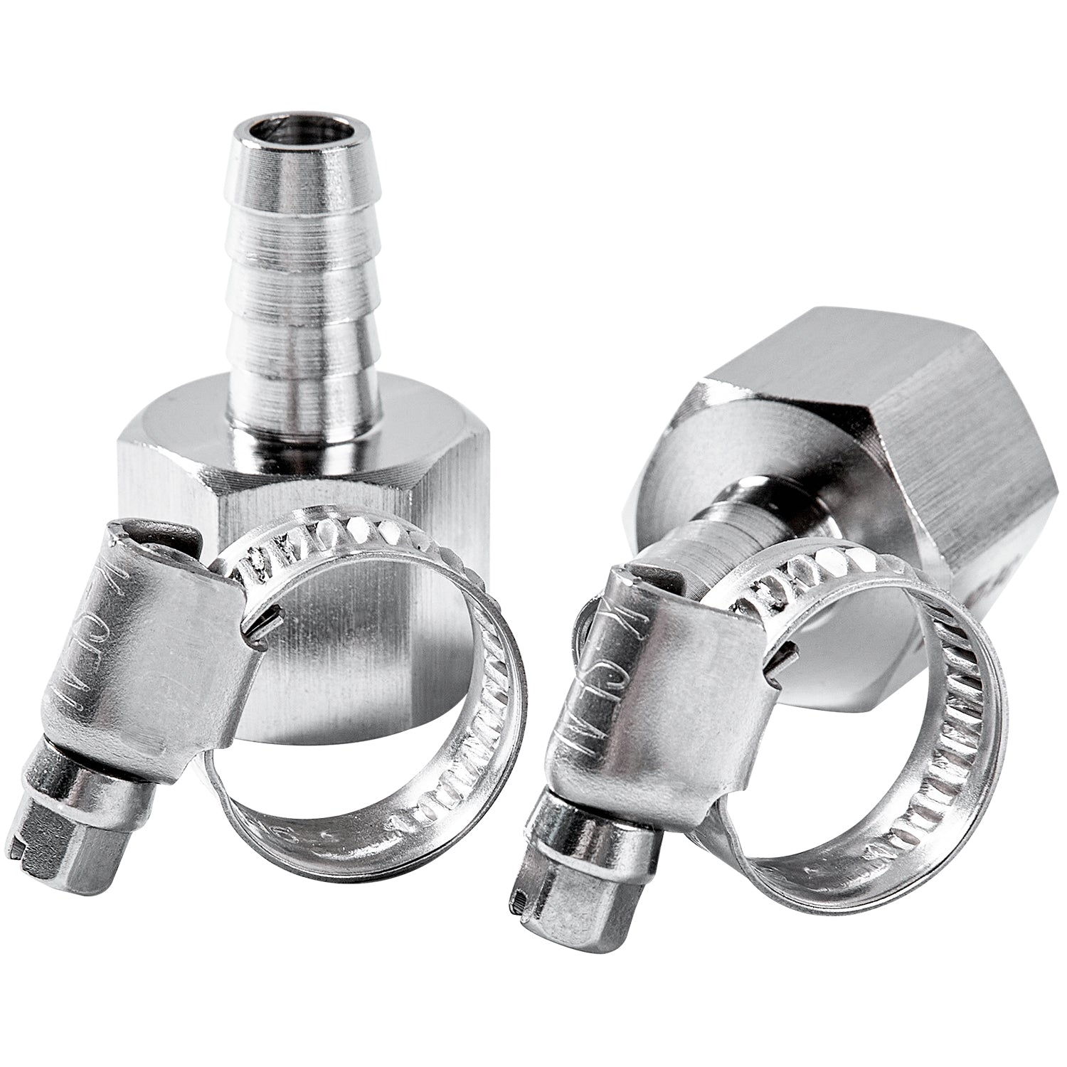 LTWFITTING 2er Set Schlauchtülle 1/2" BSP x 10mm ID Edelstahl 316 Kupplung mit Schlauchschelle 10-16mm