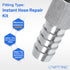 LTWFITTING 2er Set Schlauchtülle 1/4" BSP x 12mm ID Edelstahl 316 Kupplung mit Schlauchschelle 10-16mm