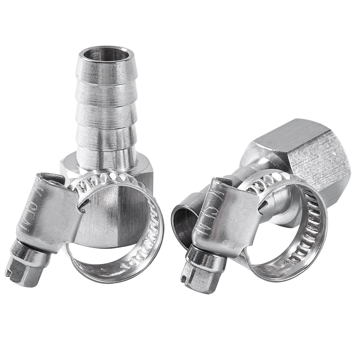 LTWFITTING 2er Set Schlauchtülle 3/8" BSP x 12mm ID Edelstahl 316 Kupplung mit Schlauchschelle 10-16mm