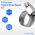 LTWFITTING 2er Set Schlauchtülle 3/8" BSP x 12mm ID Edelstahl 316 Kupplung mit Schlauchschelle 10-16mm