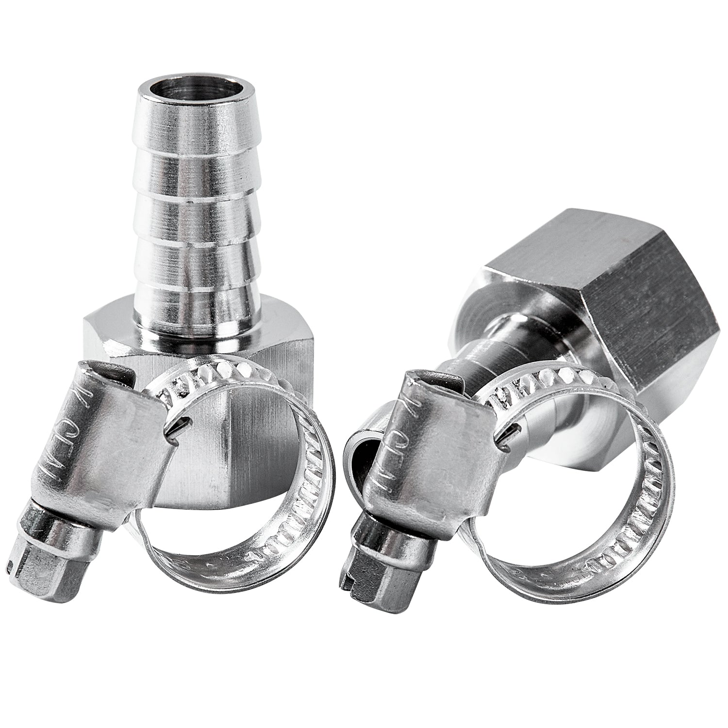 LTWFITTING 2er Set Schlauchtülle 1/2" BSP x 12mm ID Edelstahl 316 Kupplung mit Schlauchschelle 10-16mm