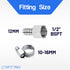 LTWFITTING 2er Set Schlauchtülle 1/2" BSP x 12mm ID Edelstahl 316 Kupplung mit Schlauchschelle 10-16mm