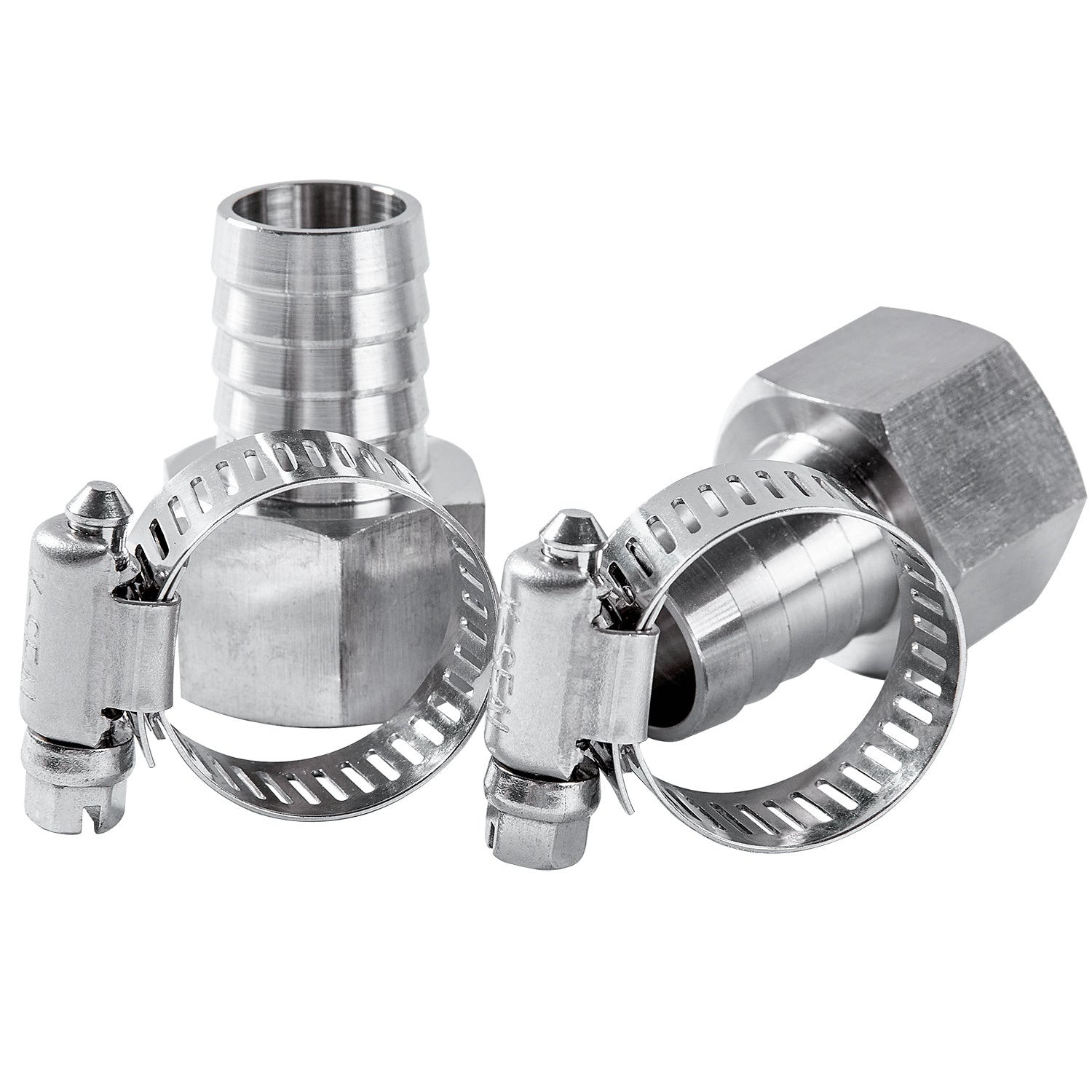LTWFITTING 2er Set Schlauchtülle 3/4" BSP x 19mm ID Edelstahl 316 Kupplung mit Schlauchschelle 14-27mm
